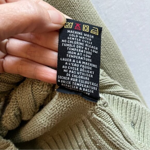 Tribal cotton cable knit mock neck sweater Sz M - Picture 6 of 9